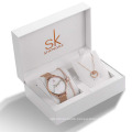 SK Luxury New Women's Fashion Jewelry Gift Set with Bracelet Necklace Luxury Quartz Watch Set Christmas Present for Women Gift